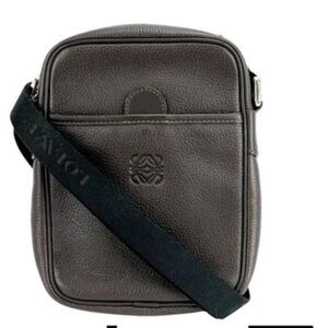 Loewe Dark Brown Leather Messenger Bag Unisex